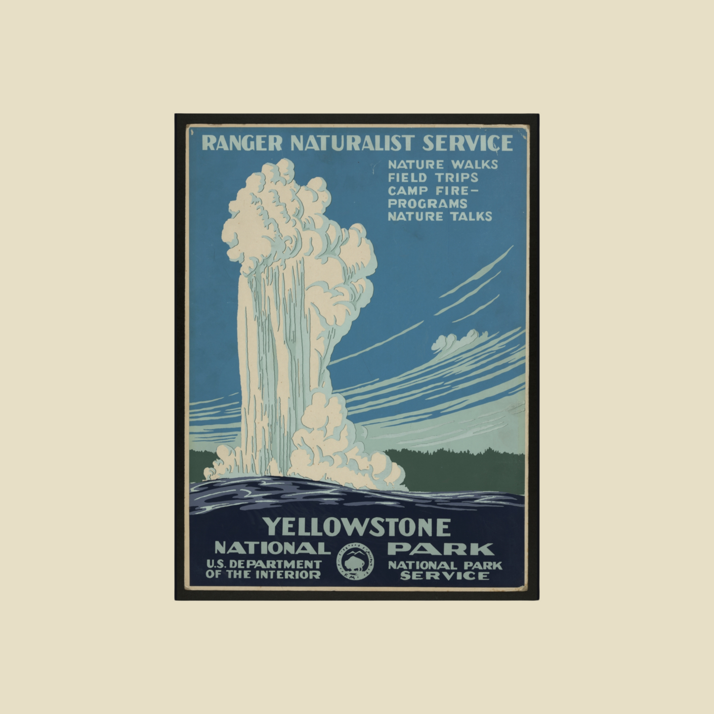Yellowstone National Park – Ranger Naturalist Service Poster (c.1930s)