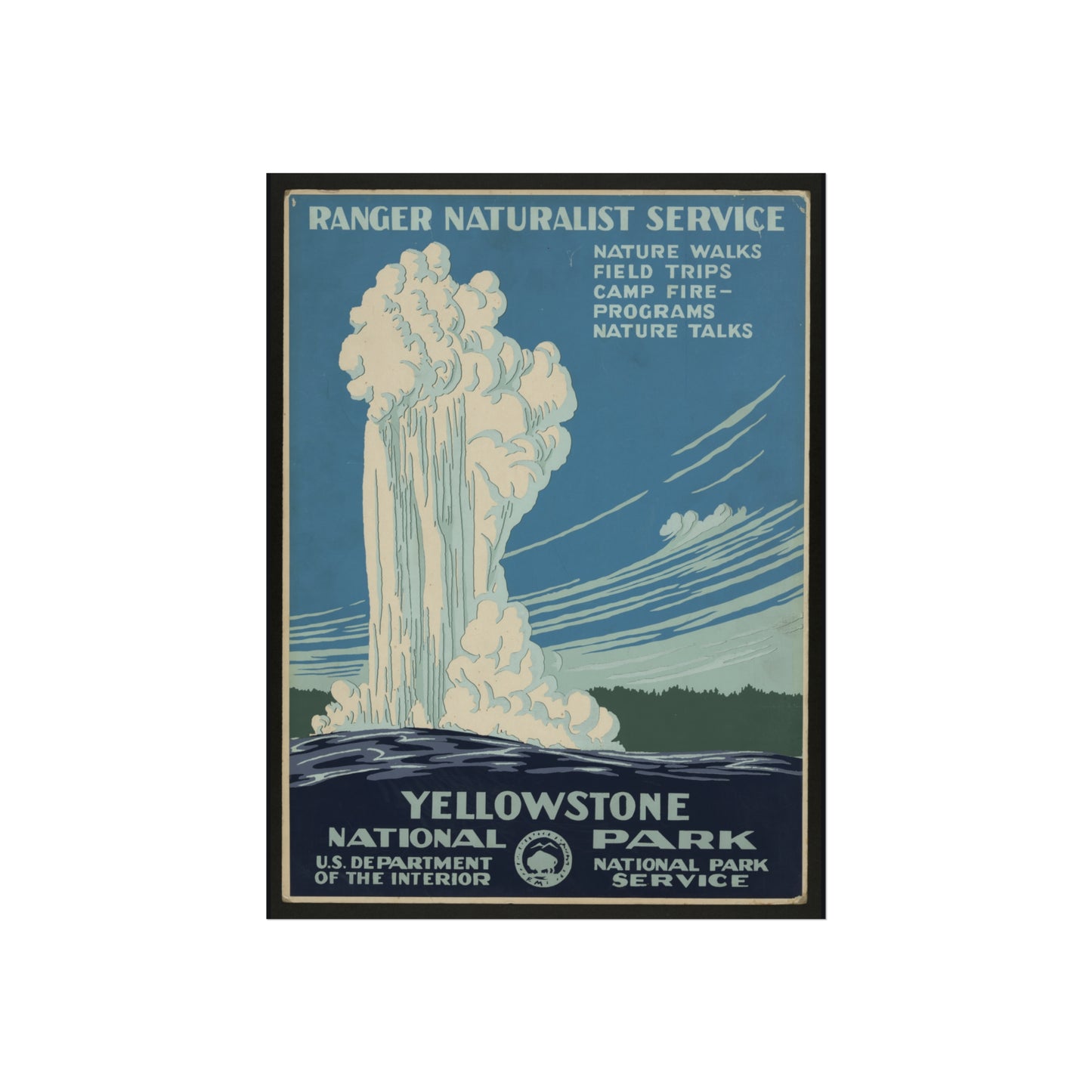 Yellowstone National Park – Ranger Naturalist Service Poster (c.1930s)