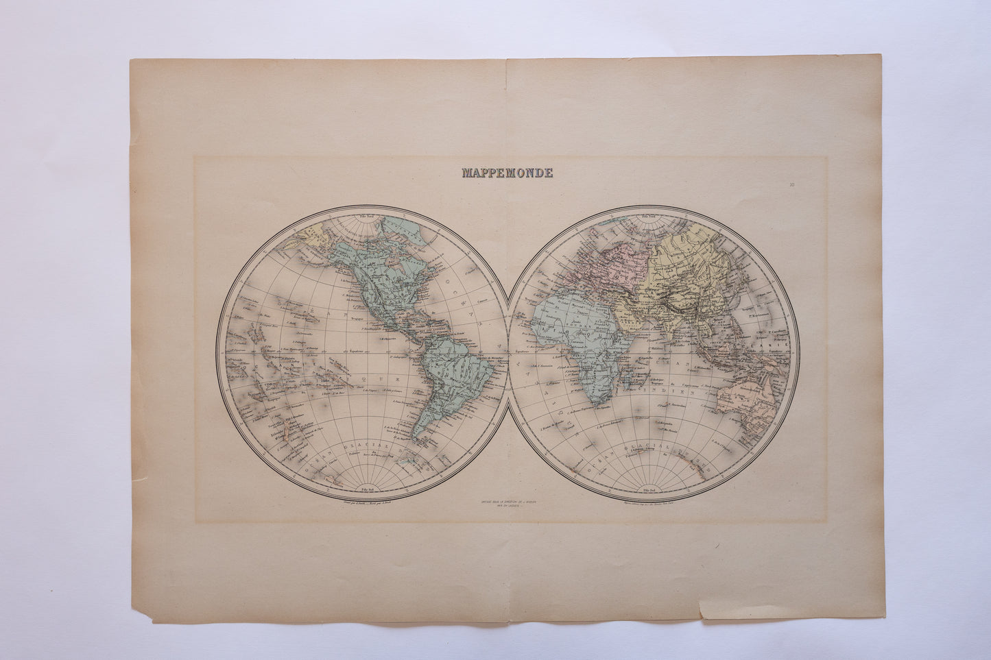 "MAPPEMONDE" Drawn under the direction of J. Migeon by Ch. Lacoste