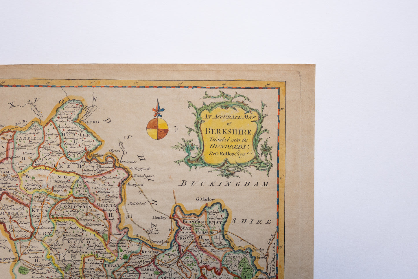 An Accurate Map of BERKSHIRE Divided into its HUNDREDS: By G. Rollos Geogr.’ c.1769