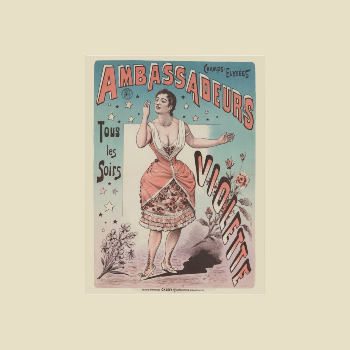 Champs-Élysées Poster - CH. Lévy - Ambassadeurs, Violette (c.1890s)
