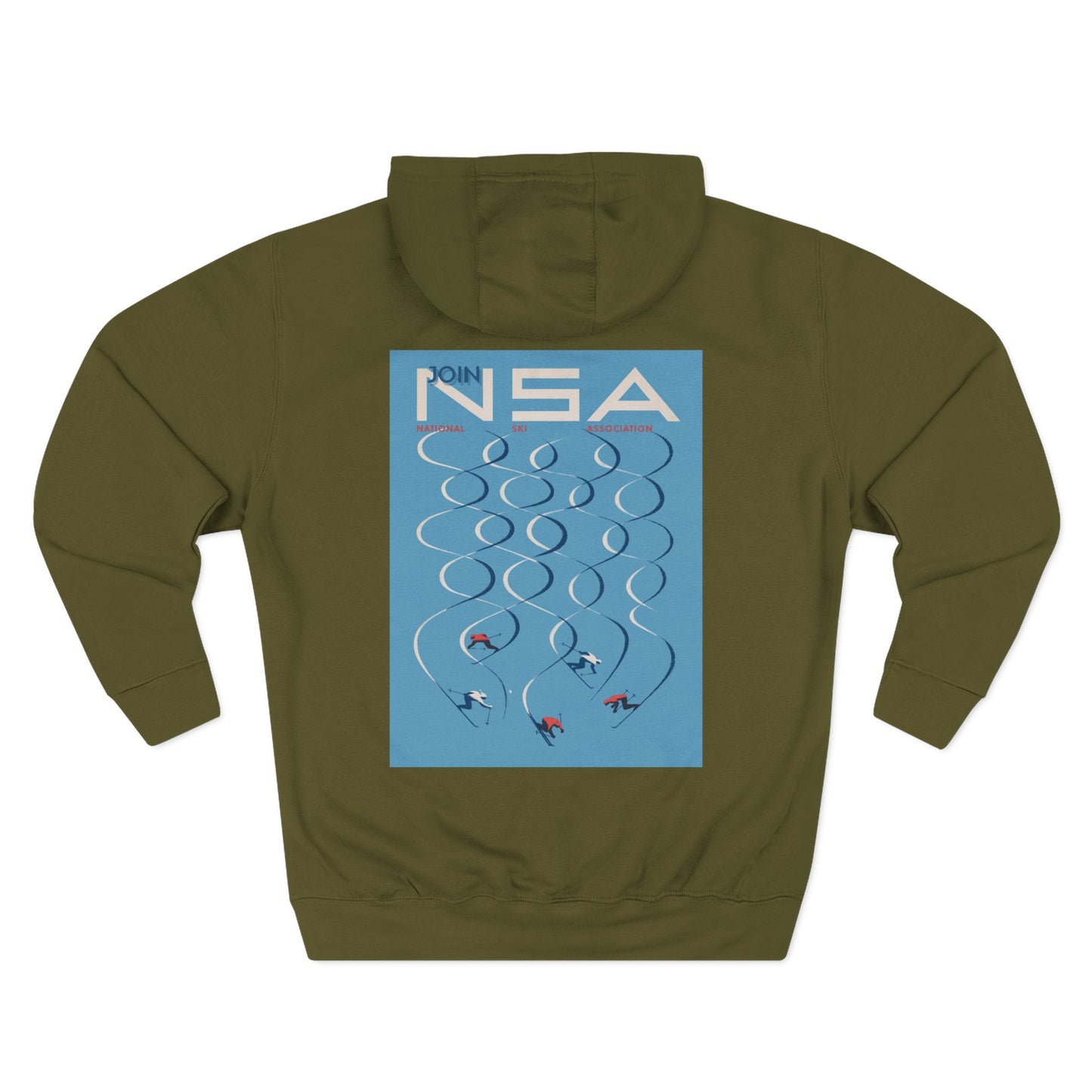 Join NSA - National Ski Association – Herbert Bayer - (c.1957). - Hooded Sweatshirt