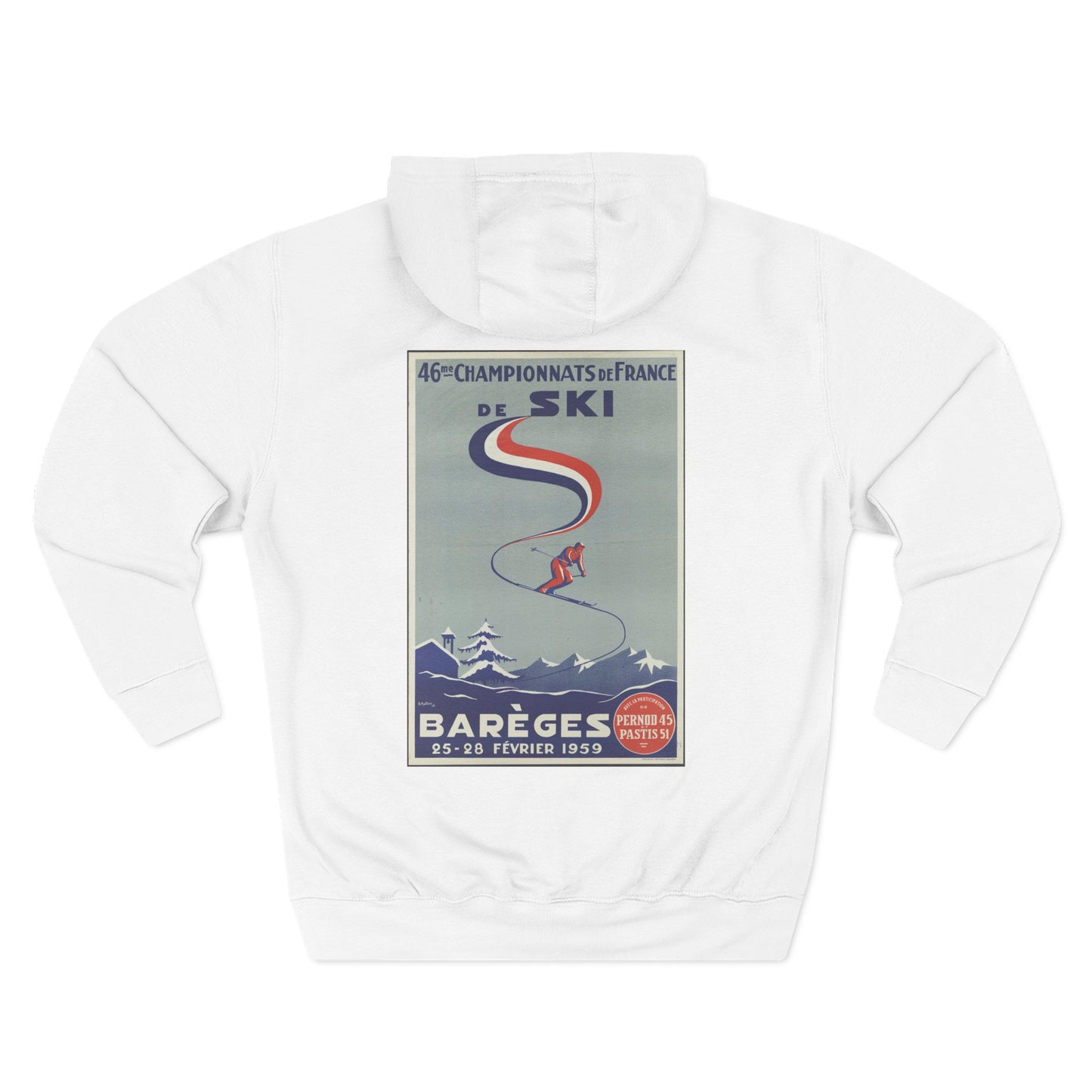 46e Championnats de France de Ski - Barèges - (c.1959) - Hooded Sweatshirt
