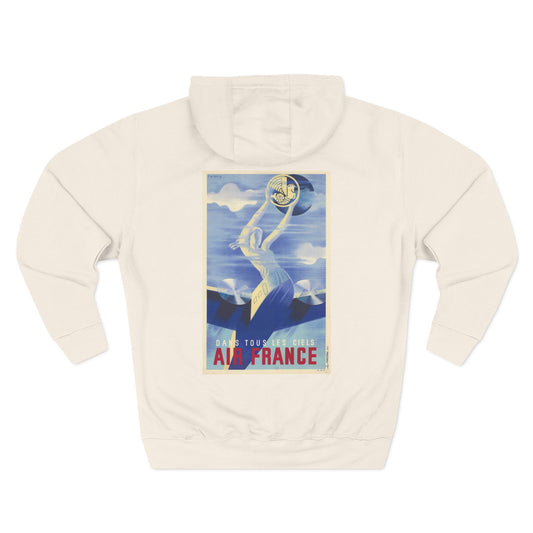 Dans Tous Les Ciels - Air France - Roger de Valerio (Ca. 1935) - Hooded Sweatshirt