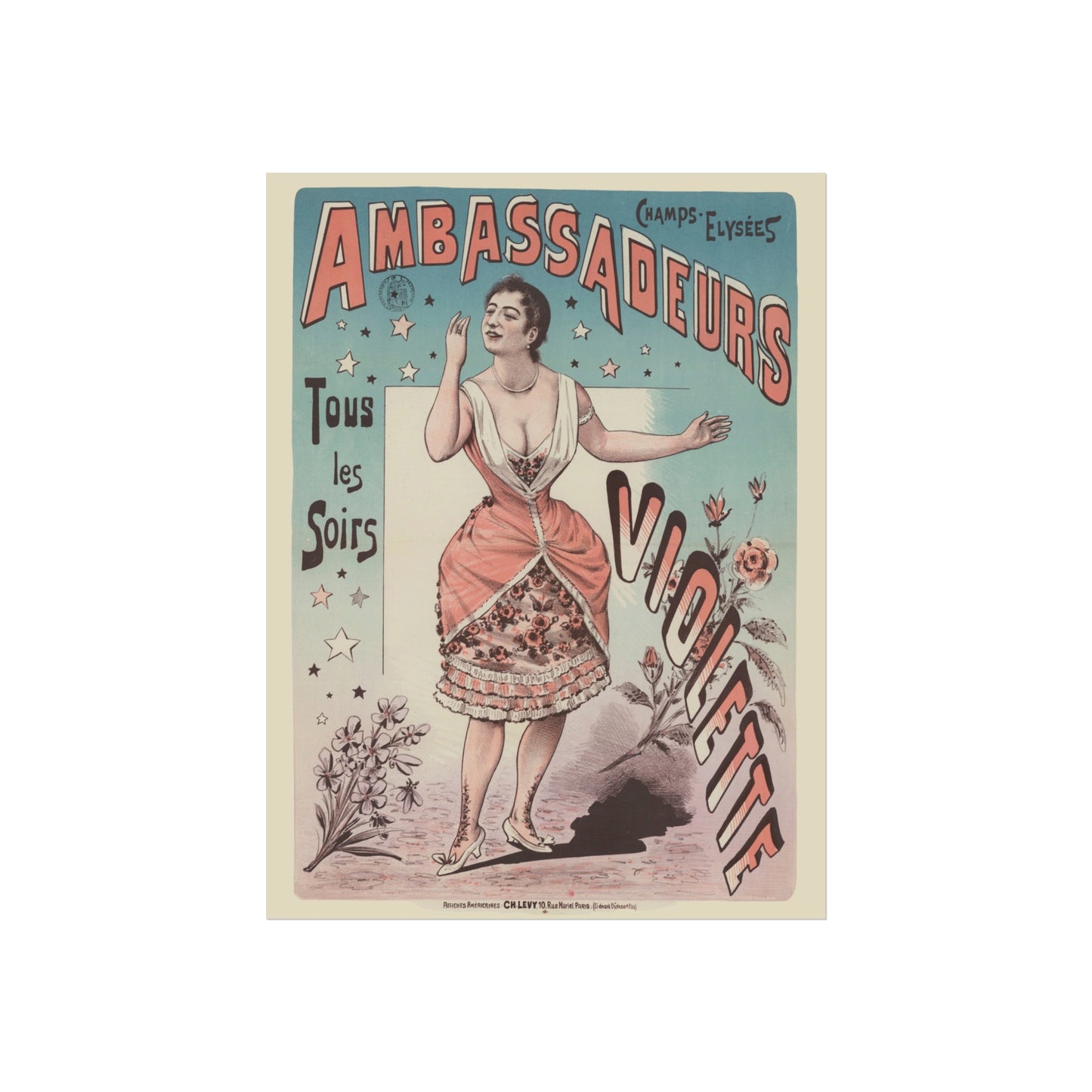 Champs-Élysées Poster - CH. Lévy - Ambassadeurs, Violette (c.1890s)