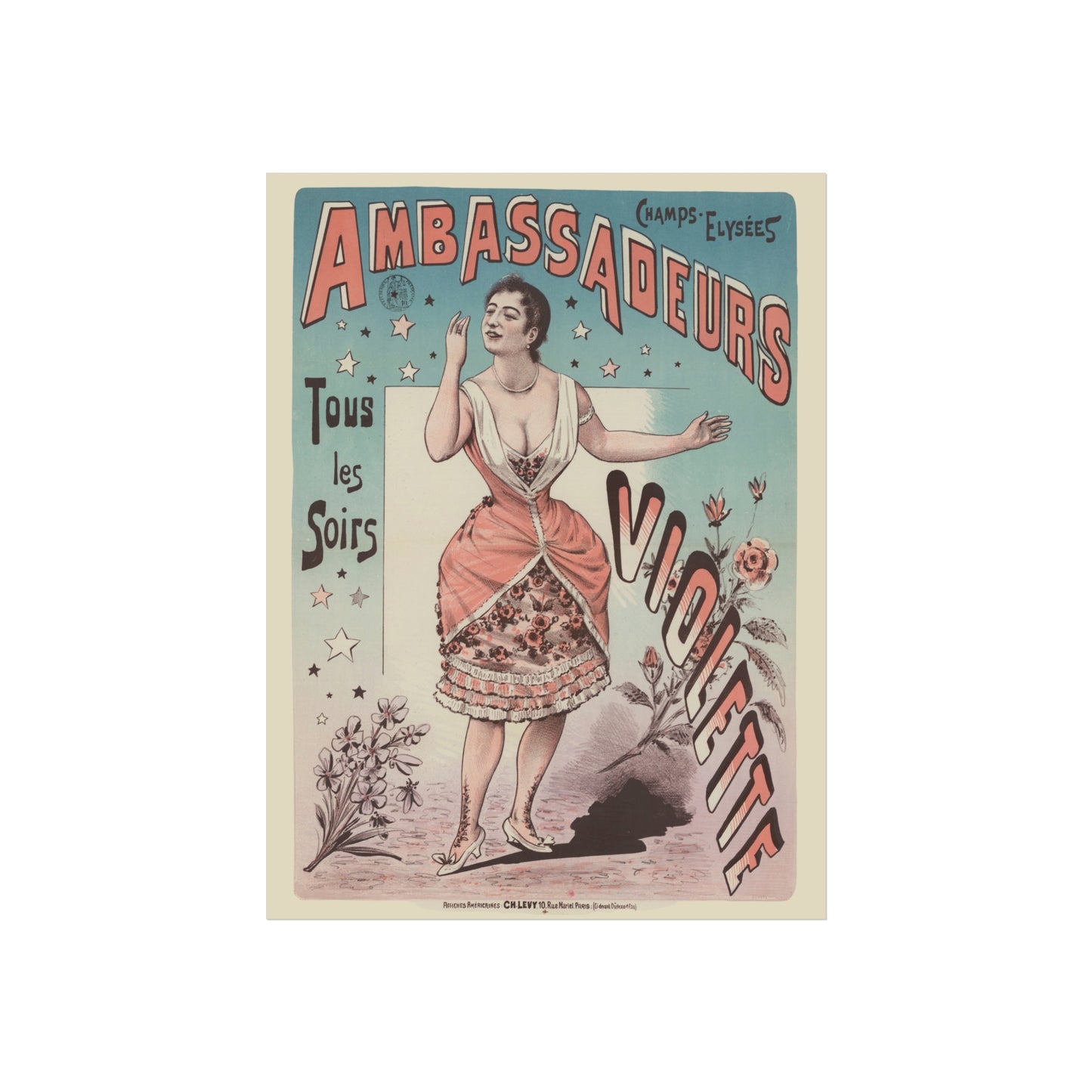 Champs-Élysées Poster - CH. Lévy - Ambassadeurs, Violette (c.1890s)