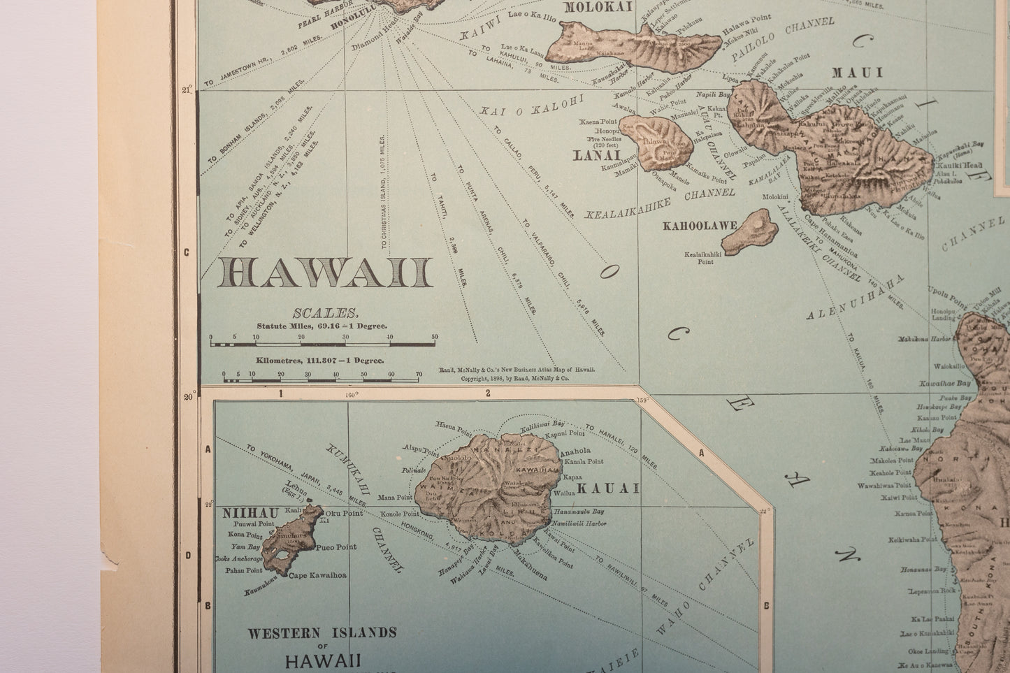 1898 Map of Hawaii by Rand McNally Co.