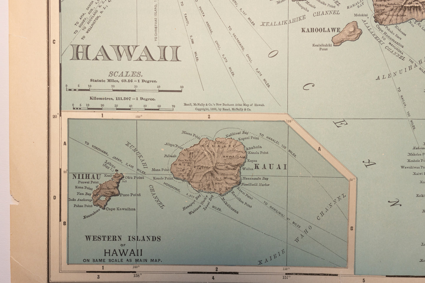 1898 Map of Hawaii by Rand McNally Co.