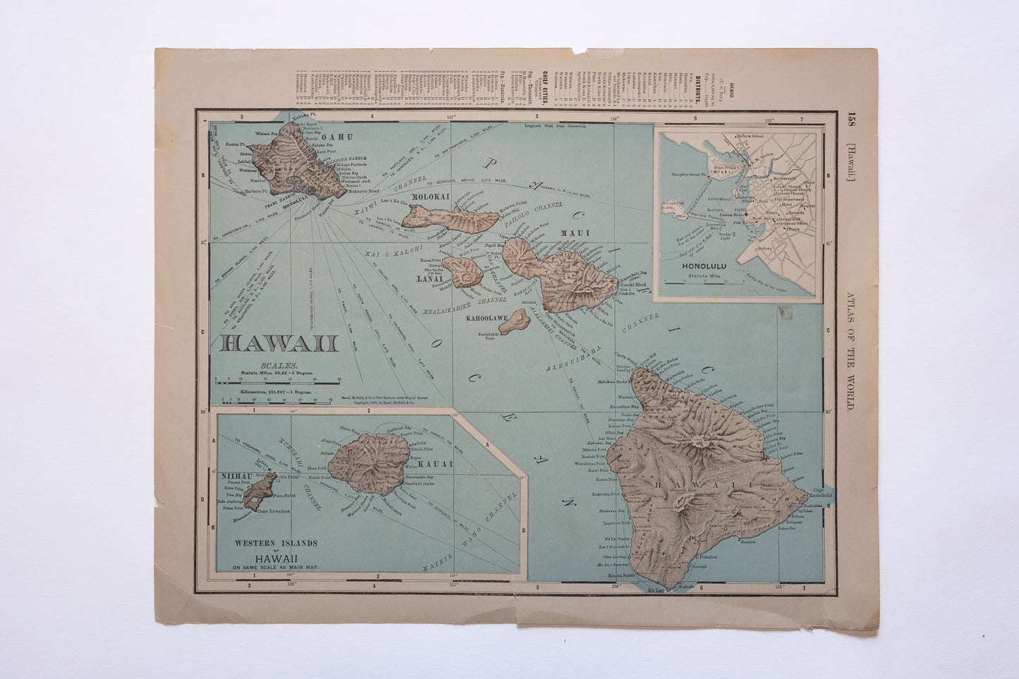 1898 Map of Hawaii by Rand McNally Co.