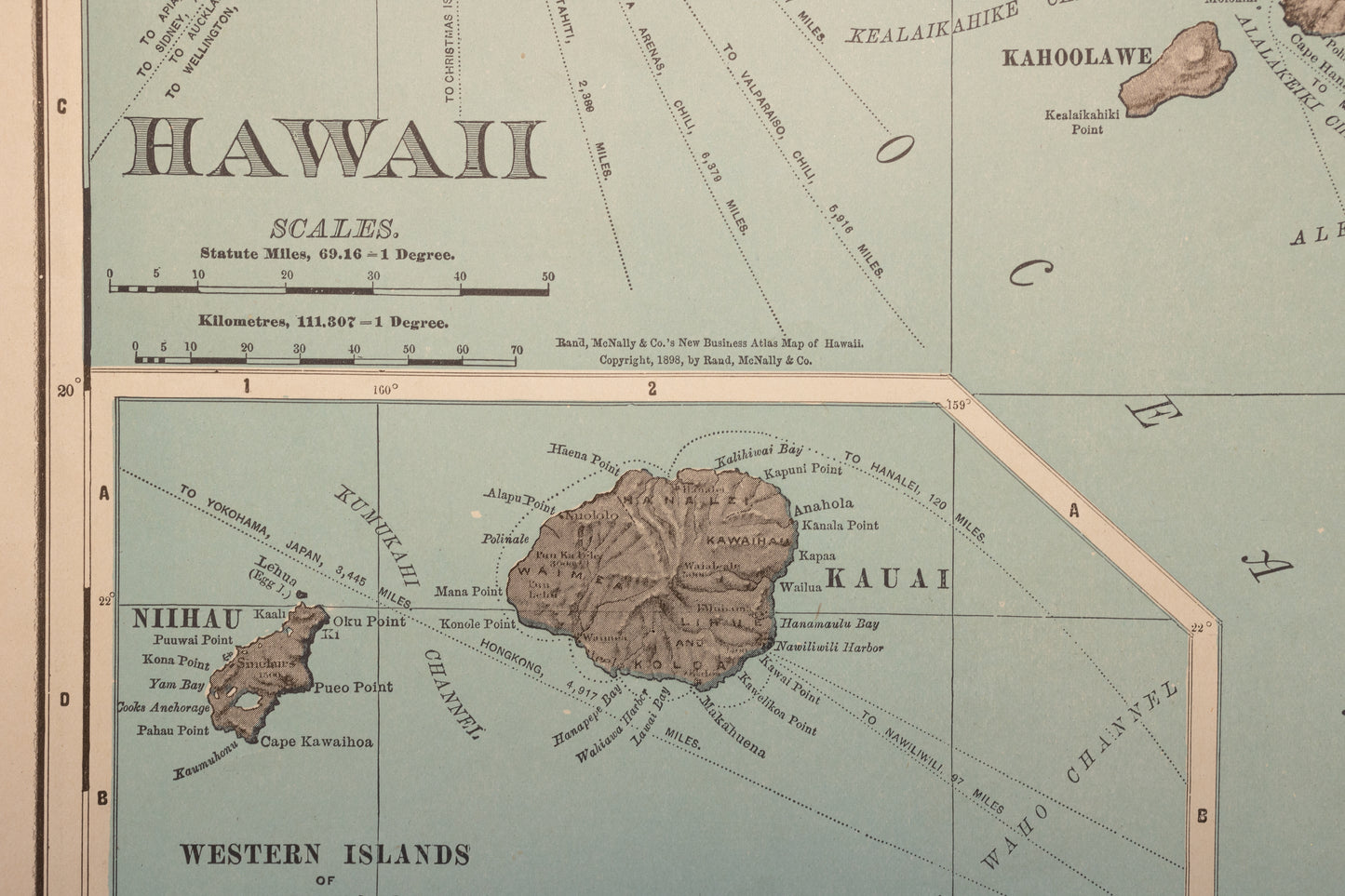 1898 Map of Hawaii by Rand McNally Co.