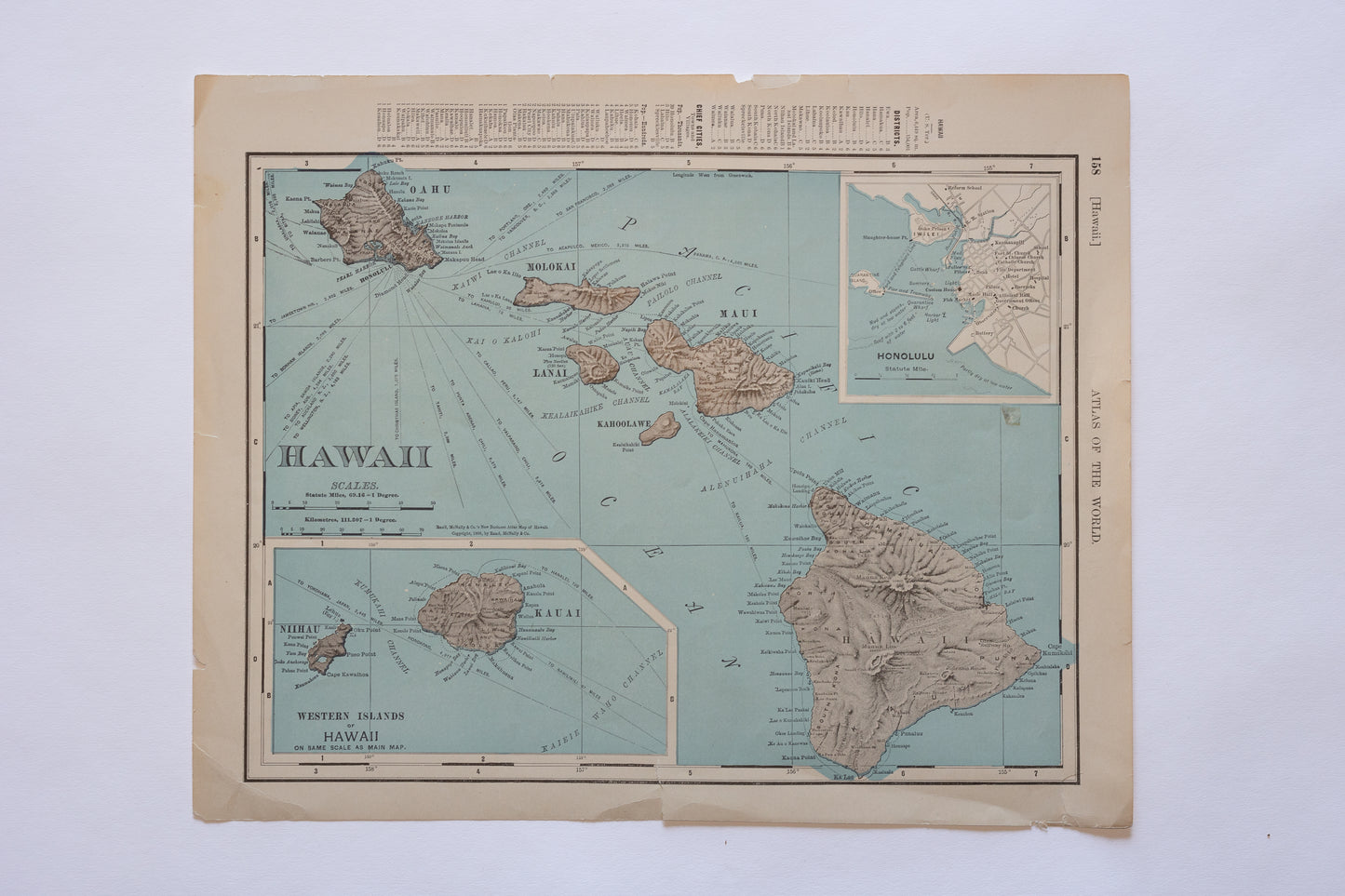 1898 Map of Hawaii by Rand McNally Co.