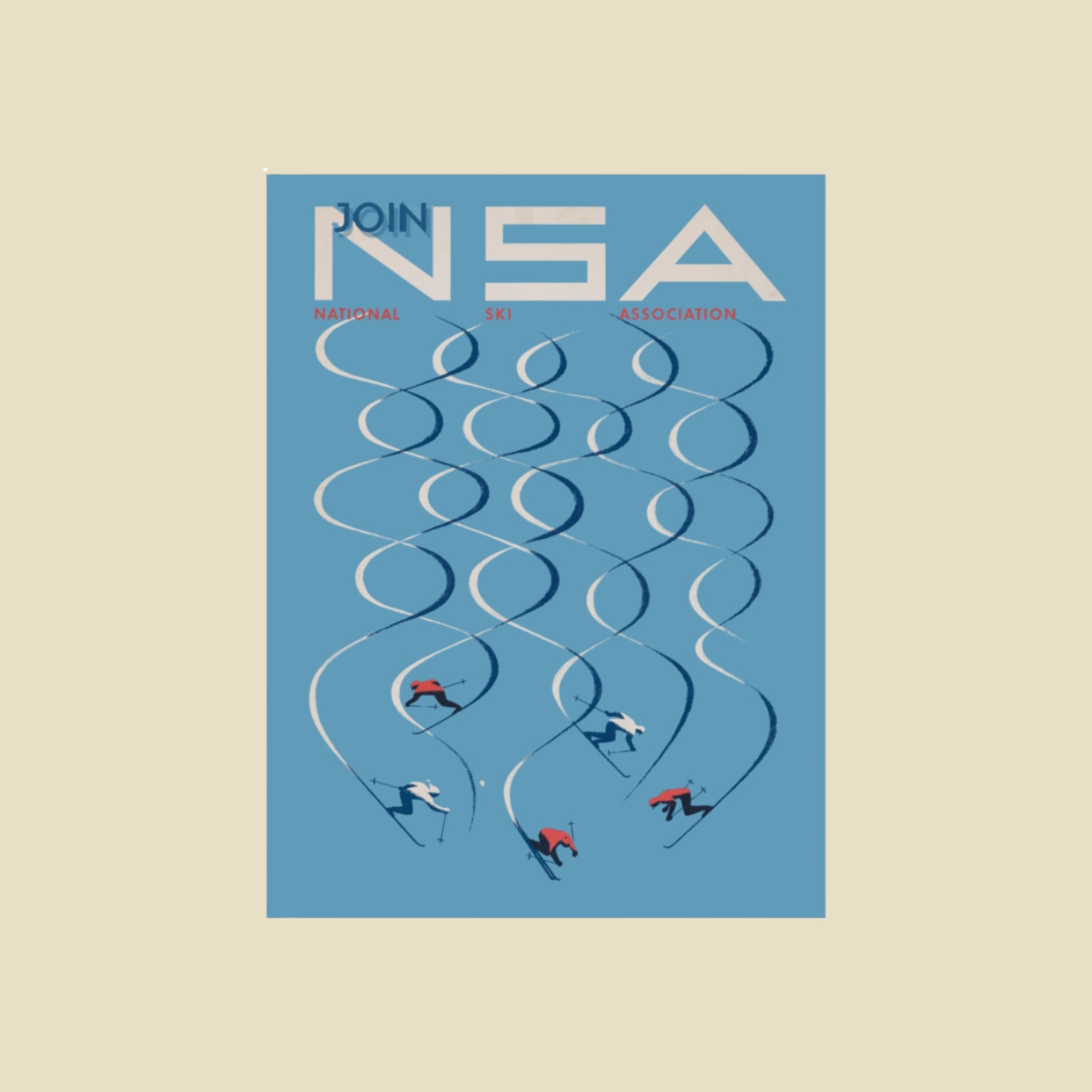 Join NSA - National Ski Association – Herbert Bayer - (c.1957)